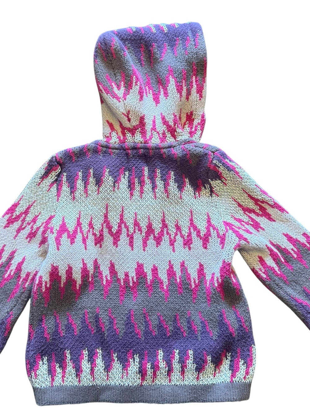 Kids Hooded Knit Sweater in Gray, Purple & Pink - Peek, 18-24M - Picture 5 of 5